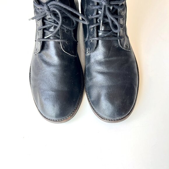 Men's Guess GMDiffer Black Leather Motorcycle Combat Ankle Boots Size 10 - Picture 2 of 8